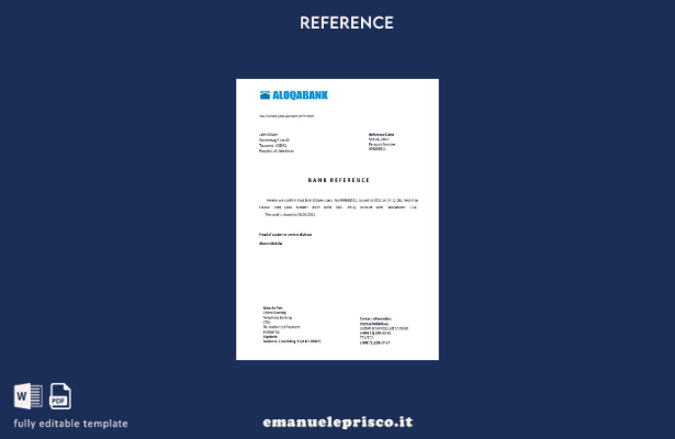 modello di riferimento per la chiusura di Aloqabank in stile verificato dell'Uzb